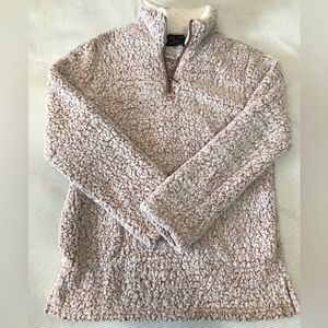 Love Tree pink Sherpa quarter zip pullover, size M